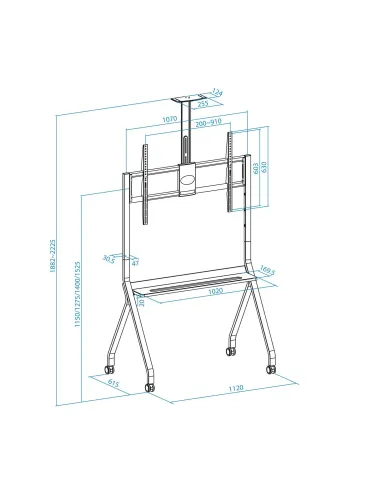 TooQ FS20208M-B IStar Soporte de Suelo con Ruedas 55"-100" Máx. 120Kg Negro