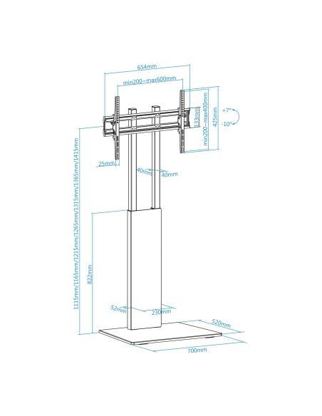 Tooq FS2288M-B Soporte de Suelo para Pantallas 32"- 85" Máx. 40Kg Negro