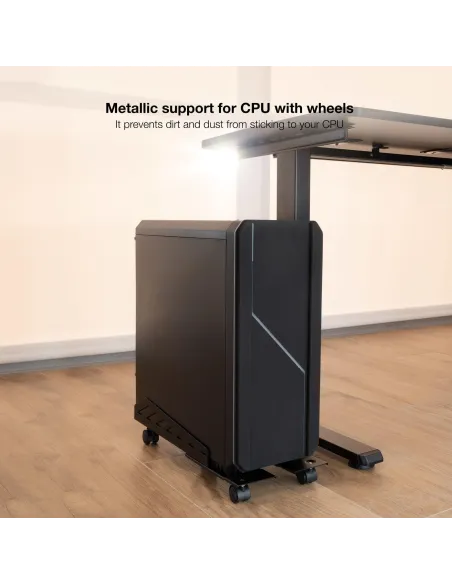 TooQ UMCS0024-B Soporte para CPU con Ruedas Hasta 25Kg Negro
