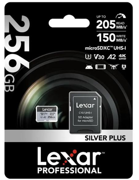Lexar Professional SILVER PLUS 256GB MicroSDXC UHS-I Clase 3