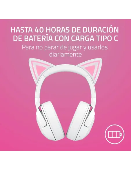 Razer Kraken Kitty V2 BT Auriculares RGB Gaming Inalámbricos Blancos