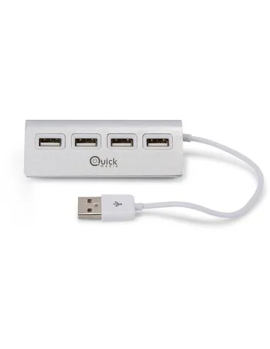 Quick Media QMH204P Hub USB-A a x4 USB-A Blanco