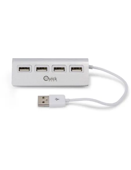 Quick Media QMH204P Hub USB-A a x4 USB-A Blanco