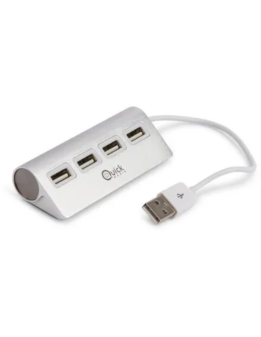 Quick Media QMH204P Hub USB-A a x4 USB-A Blanco