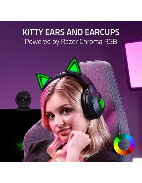 Razer Kraken Kitty V2 BT Auriculares RGB Gaming Inalámbricos Negros