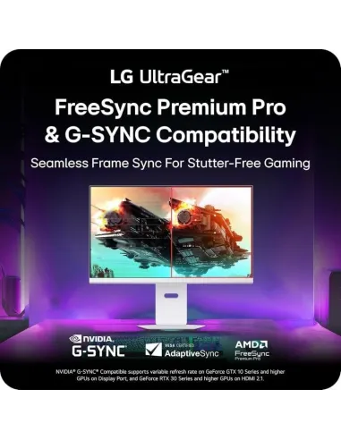 LG UltraGear Smart 32G810SA-W 31.5" LED IPS UltraHD 144Hz Altura Ajustable FreeSync Premium