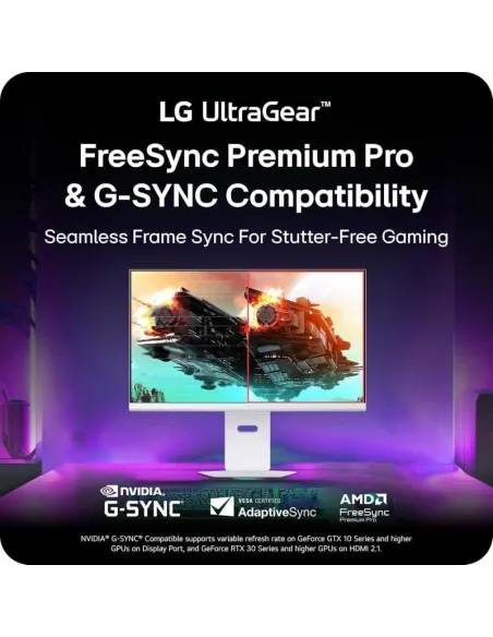 LG UltraGear Smart 32G810SA-W 31.5" LED IPS UltraHD 144Hz Altura Ajustable FreeSync Premium