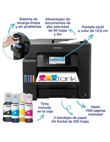 Epson Ecotank ET-5805 Impresora de Tinta Multifunción Color WiFi Negra