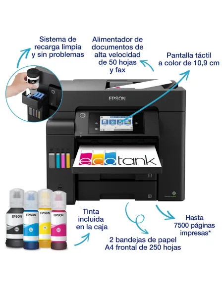 Epson Ecotank ET-5805 Impresora de Tinta Multifunción Color WiFi Negra