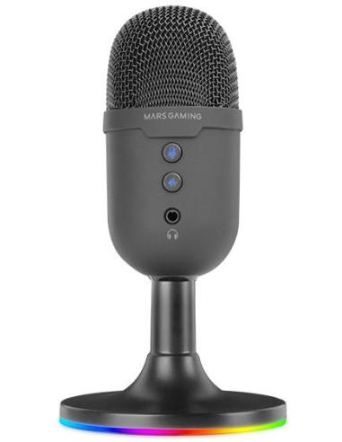 Mars Gaming MMIC-CX Micrófono de Estudio Profesional Compacto ARGB ENC Condensador Cardioide Negro