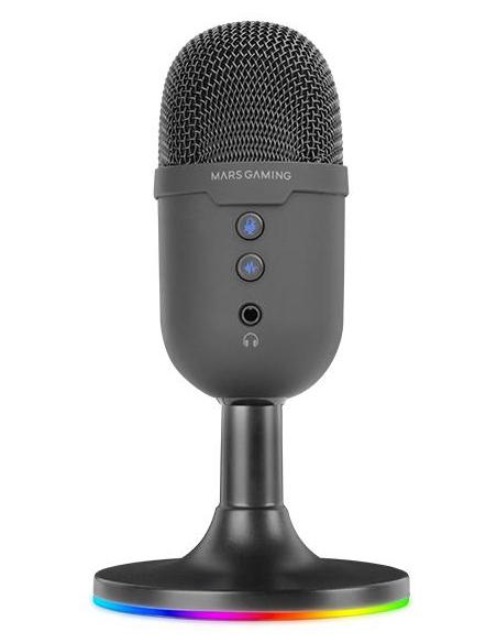 Mars Gaming MMIC-CX Micrófono de Estudio Profesional Compacto ARGB ENC Condensador Cardioide Negro
