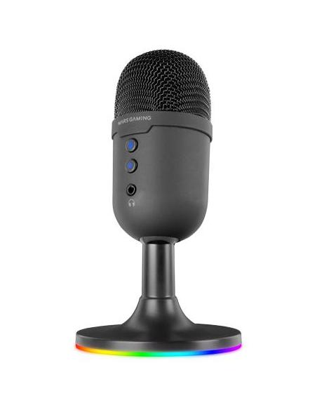 Mars Gaming MMIC-CX Micrófono de Estudio Profesional Compacto ARGB ENC Condensador Cardioide Negro