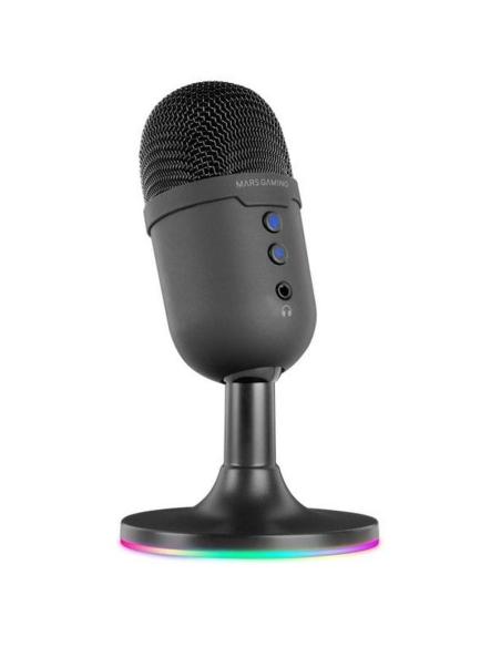 Mars Gaming MMIC-CX Micrófono de Estudio Profesional Compacto ARGB ENC Condensador Cardioide Negro