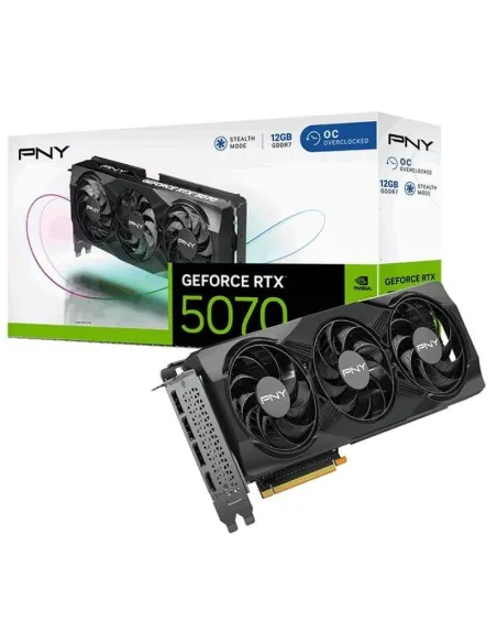 PNY GeForce RTX 5070 Overclocked Triple Fan 12GB GDDR7 Reflex 2 RTX AI DLSS4