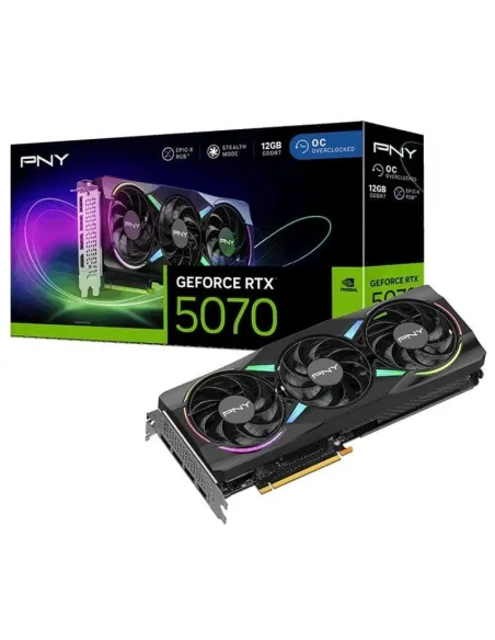 PNY GeForce RTX 5070 ARGB Overclocked Triple Fan 12GB GDDR7 Reflex 2 RTX AI DLSS4