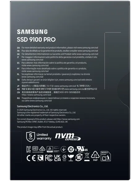 Samsung 9100 Pro MZ-VAP4T0 NVMe SSD M.2 4TB PCIe 5.0