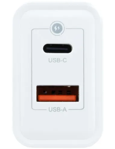 CoolBox COO-CUP-30CA Cargador USB-A/USB-C 30W Blanco