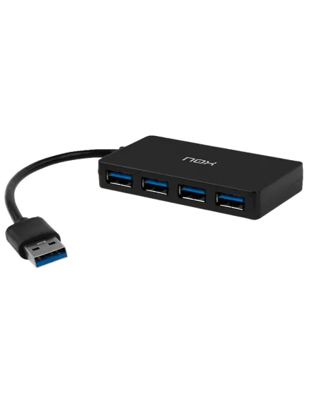 Nox NXLITEHUBONE HUB USB-A 3.0 a USB-A 3.0 4 Puertos 14,5 cm Negro