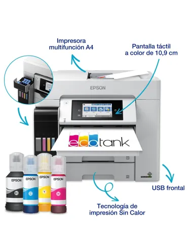Epson Ecotank Pro ET-5885 Impresora de Tinta Multifunción Color WiFi Blanca