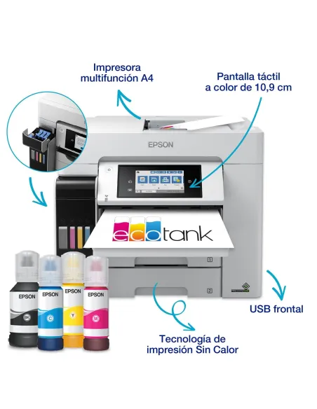 Epson Ecotank Pro ET-5885 Impresora de Tinta Multifunción Color WiFi Blanca
