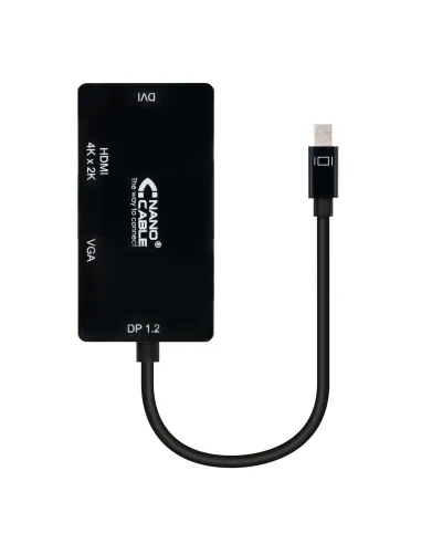 Nanocable 10.16.3302-BK Conversor Mini DisplayPort a VGA/DVI/HDMI 15cm Negro