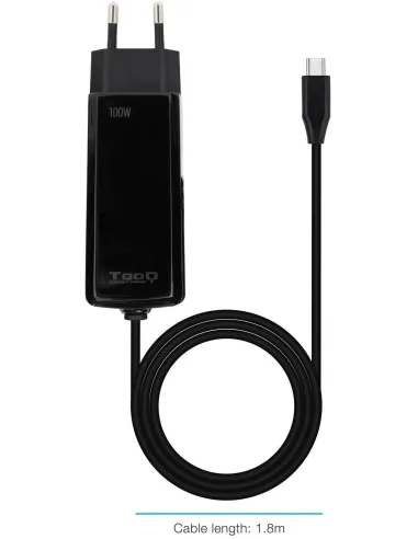 TooQ TQLC-USBCGAN100PD-C Cargador de Portátil 100 W USB-C Negro