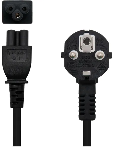 Nanocable 10.22.0302-L300 Cable de Alimentación CEE7/7 a C5 Acoplador 3M Negro