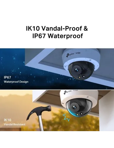 TP-Link VIGI C230 Cámara de Videovigilancia de Exterior Tipo Domo IP67 4mm 3MP Blanca