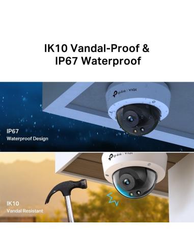 TP-Link VIGI C230 Cámara de Videovigilancia de Exterior Tipo Domo IP67 2.8mm 3MP Blanca
