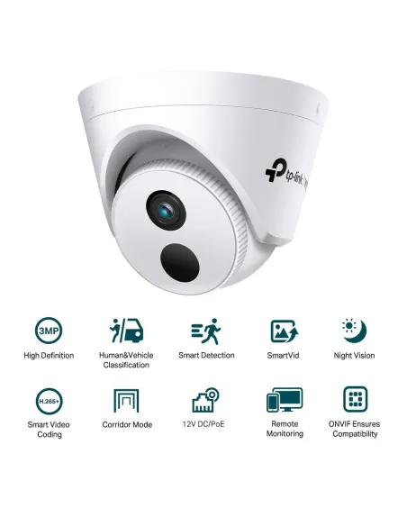 TP-Link VIGI C430I Cámara de Videovigilancia de Exterior Tipo Turret 4mm 3MP Blanca