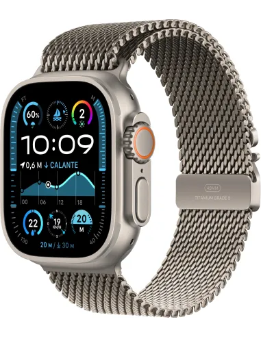 Apple Watch Ultra 2 (2024) 49mm Caja Titanio Natural con Correa Milanese Loop Titanio Natural L