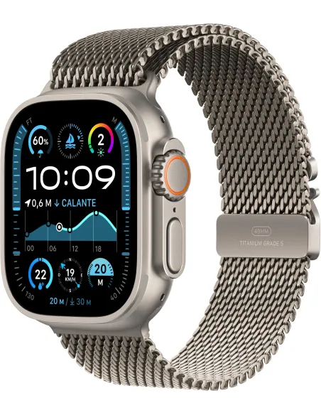 Apple Watch Ultra 2 (2024) 49mm Caja Titanio Natural con Correa Milanese Loop Titanio Natural L