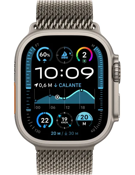 Apple Watch Ultra 2 (2024) 49mm Caja Titanio Natural con Correa Milanese Loop Titanio Natural L