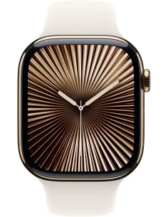 Apple Watch Series 10 46mm Caja Titanio Oro con Correa Deportiva Blanco Estrella S/M