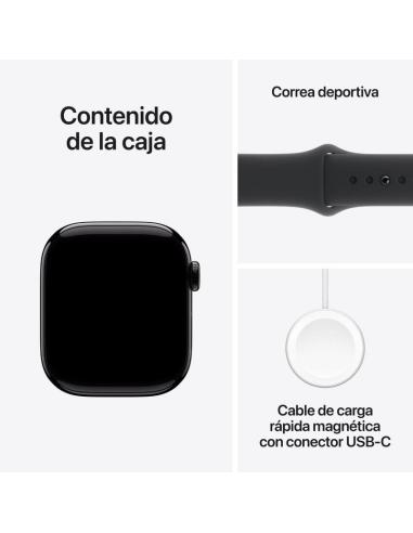 Apple Watch Series 10 GPS 42mm Caja Aluminio Negro Azabache con Correa Deportiva Negra S/M