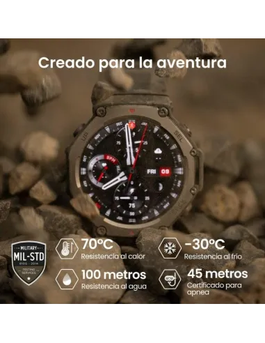 Amazfit T-Rex 3 Reloj Smartwatch AMOLED 2000nits GPS Mapas Control por Voz con IA Negro Onyx