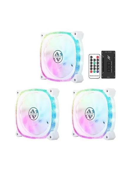 Abkoncore Spectrum Sync Pack 3 Ventiladores 120mm + Control HUB Blanco RGB Blanco