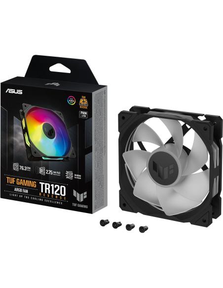 Asus TUF Gaming TR120 ARGB Reverse Fan Single Pack Ventilador Suplementario 120mm Negro