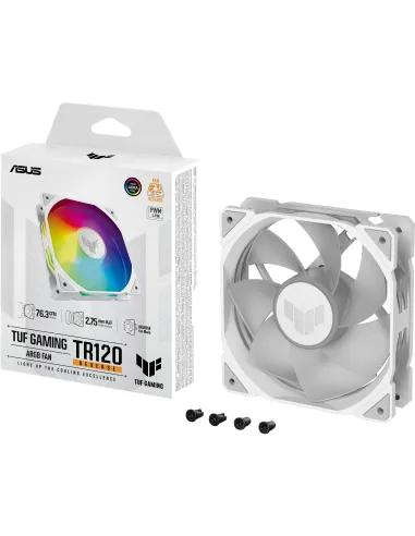 Asus TUF Gaming TR120 ARGB Reverse Fan Single Pack Ventilador Suplementario 120mm Blanco