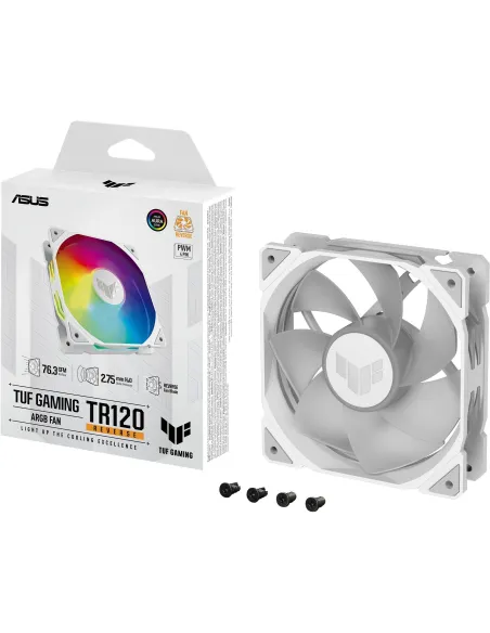 Asus TUF Gaming TR120 ARGB Reverse Fan Single Pack Ventilador Suplementario 120mm Blanco