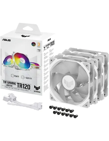 Asus TUF Gaming TR120 ARGB Fan Triple Pack Ventilador Suplementario 120mm Blanco