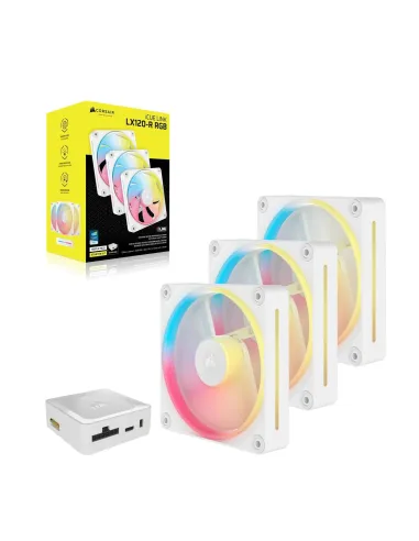 Corsair iCUE LINK LX120-R RGB Pack Triple Ventilador Suplementario PWM 120mm Blanco