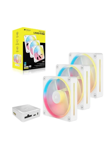 Corsair iCUE LINK LX120-R RGB Pack Triple Ventilador Suplementario PWM 120mm Blanco