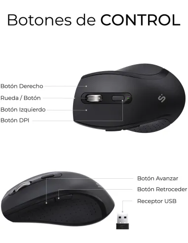 Subblim COMBO DUAL OFFICE PROWAVE BLACK Kit de Teclado y Ratón Inalámbricos Negros