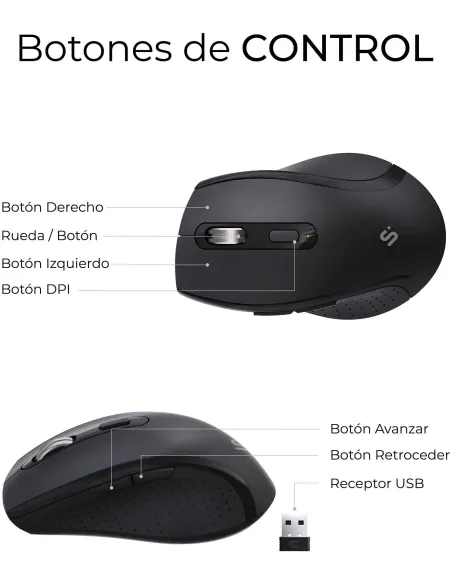 Subblim COMBO DUAL OFFICE PROWAVE BLACK Kit de Teclado y Ratón Inalámbricos Negros