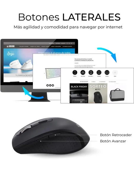 Subblim COMBO DUAL OFFICE PROWAVE BLACK Kit de Teclado y Ratón Inalámbricos Negros