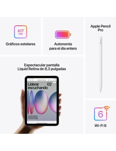 Apple iPad mini 2024 256GB WiFi Blanco Estrella