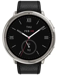 Amazfit Active 2 NFC Smartwatch 1.32" 2.000nits Mapas Offline Plata con Correa de Piel Negra-1394246