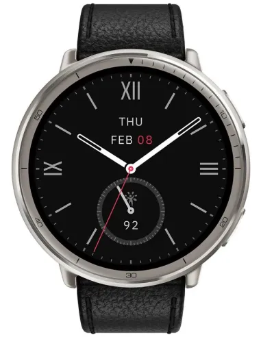 Amazfit Active 2 NFC Smartwatch 1.32" 2.000nits Mapas Offline Plata con Correa de Piel Negra
