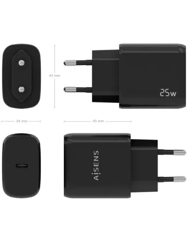 Aisens A110-0757 Cargador 25W Negro